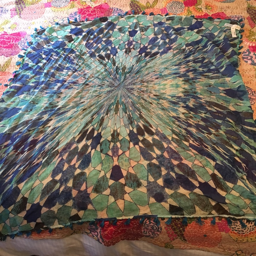 NWT madewell blue/Aqua/green scarf